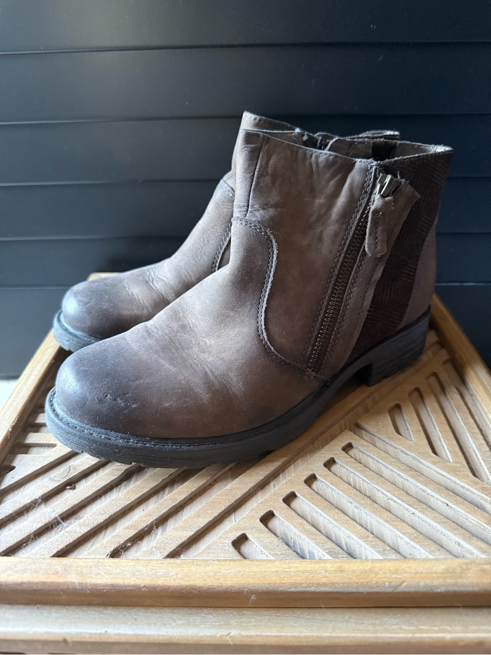 Earth Jordan Women’s Brown Ankle Boots - Classic Zip-Panel Style